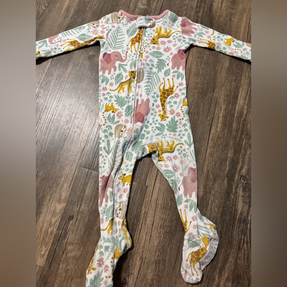 Animal Print Kids Footie Pajamas